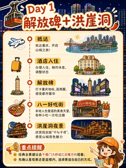 Xiaohongshu post · a five-day first-timer’s guide to Chongqing 4