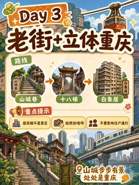 Xiaohongshu post · a five-day first-timer’s guide to Chongqing 6